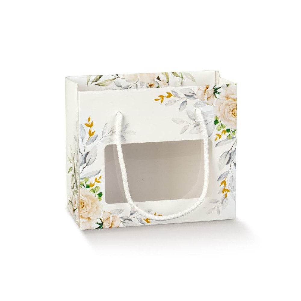 SHOPPER IN CARTONCINO CON CORDINO CON FINESTRA FRONTALE 160X80X140 MM.